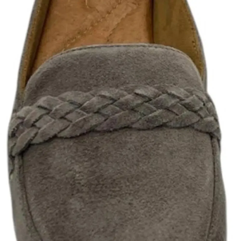 Born Braided Strap Slip-On Suede Loafer Mirror Gray - Size 9.5 Medium